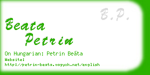 beata petrin business card